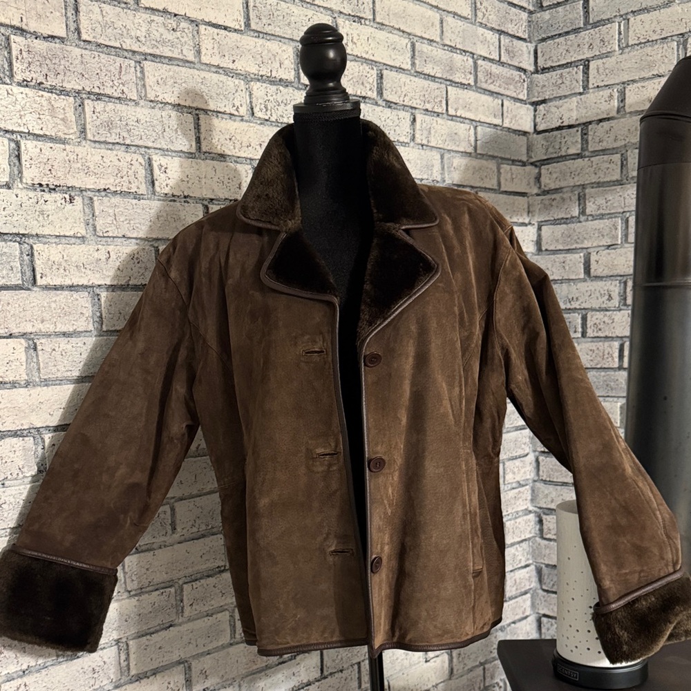 Vintage Brandon Thomas Chocolate Brown Genuine Leather Suede Jacket - Picture 10 of 10